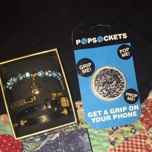 Rustic Cuff set and Pop Socket. ALL NEW IN PACKAGE